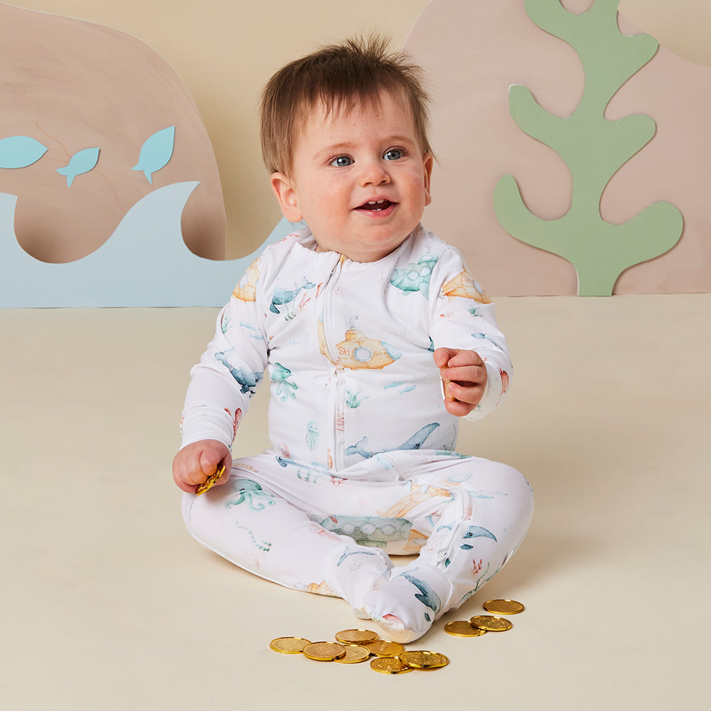 Little Subs Organic Snuggle Sleepsuit Zip Footie - View 8