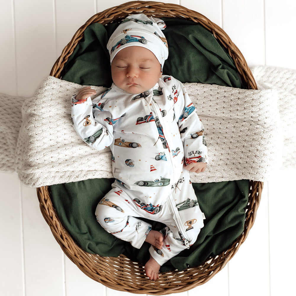 Little Racers Organic Snugglesuit Convertible Romper - View 3