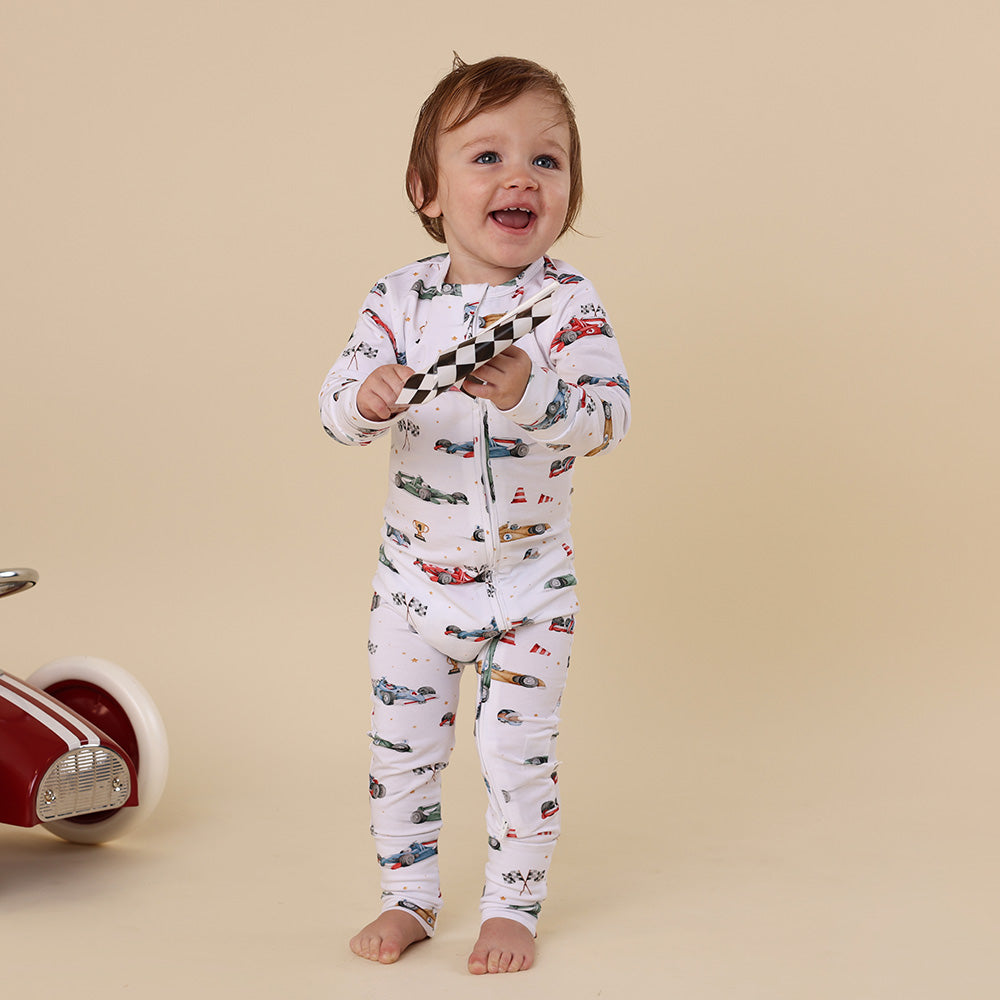 Little Racers Organic Snugglesuit Convertible Romper - View 11