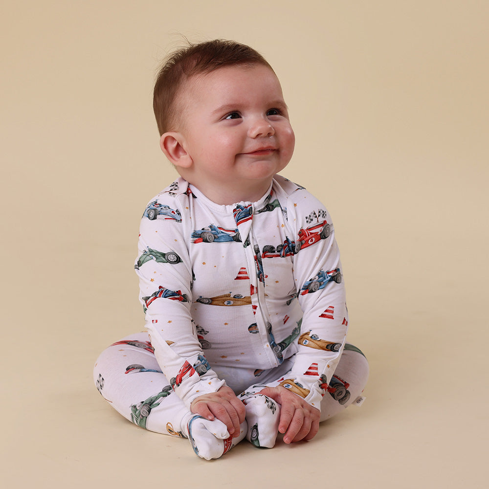 Little Racers Organic Snugglesuit Convertible Romper - View 10