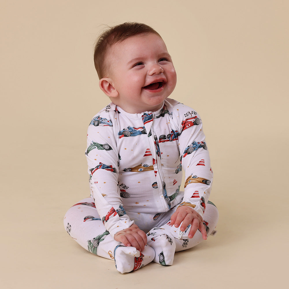 Little Racers Organic Snugglesuit Convertible Romper - View 4