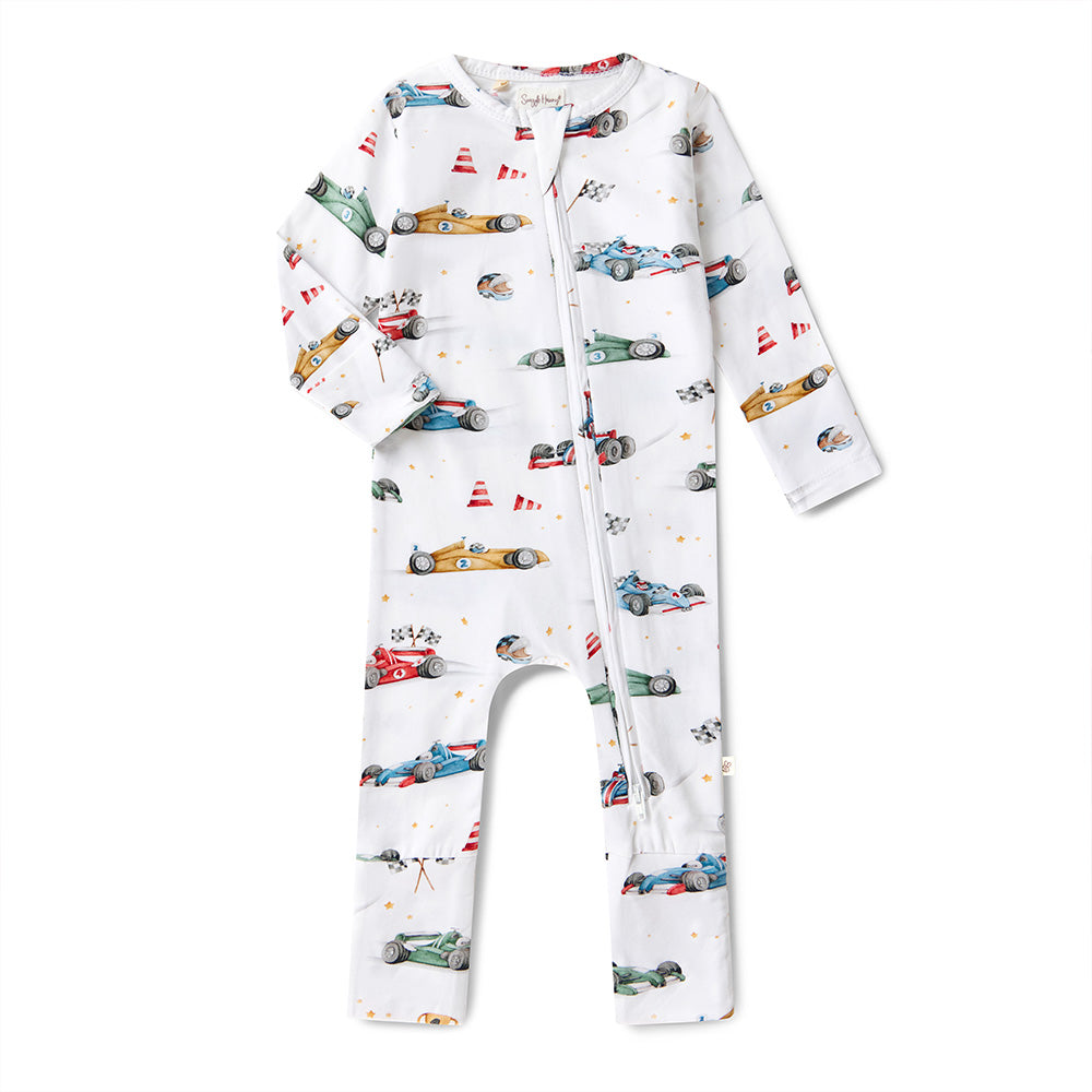 Little Racers Organic Snugglesuit Convertible Romper - View 2