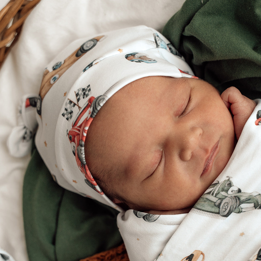 Little Racers Organic Knotted Beanie - View 3