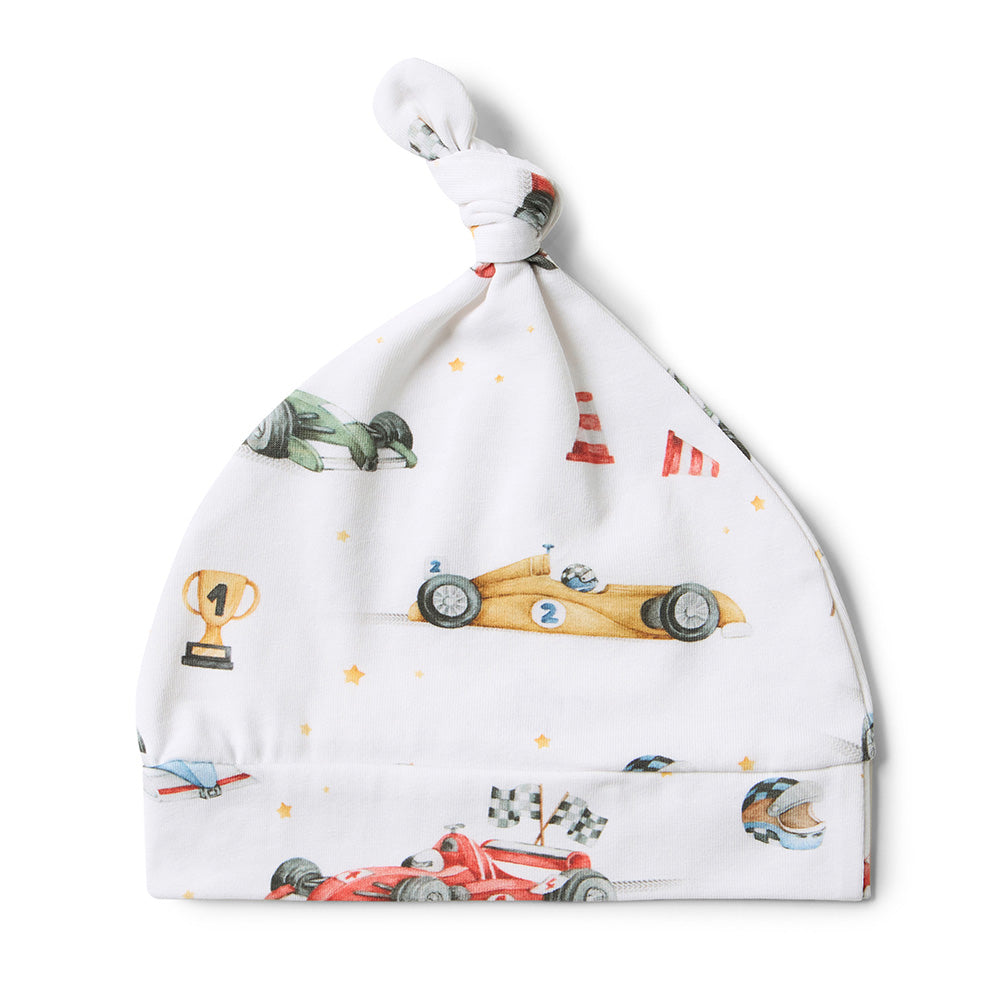 Little Racers Organic Knotted Beanie - View 6