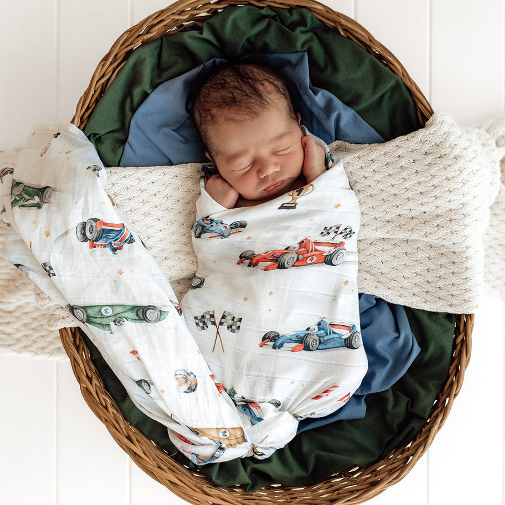 Little Racers Organic Muslin Wrap - View 4