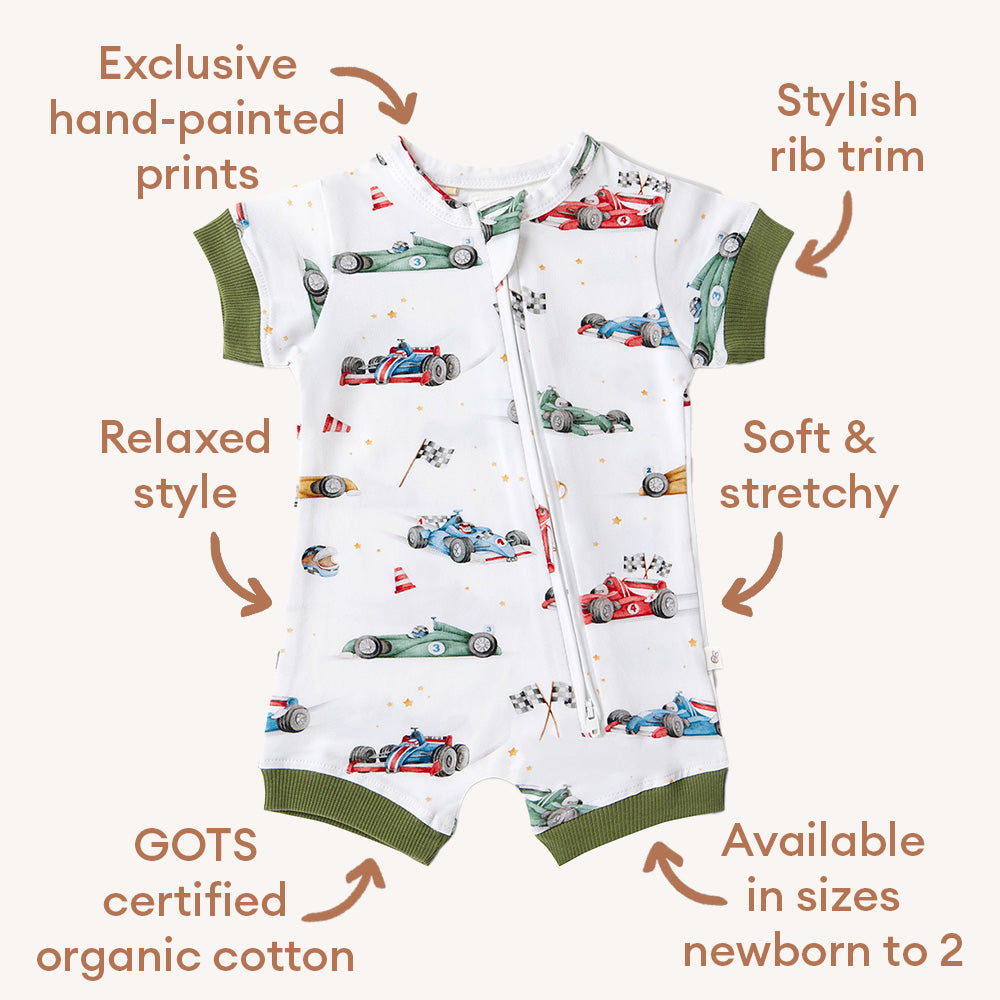 Little Racers Organic Snuggle Shortie - View 7