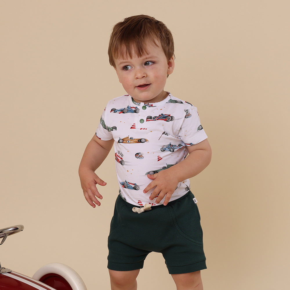 Little Racers Short Sleeve Organic Bodysuit - View 7