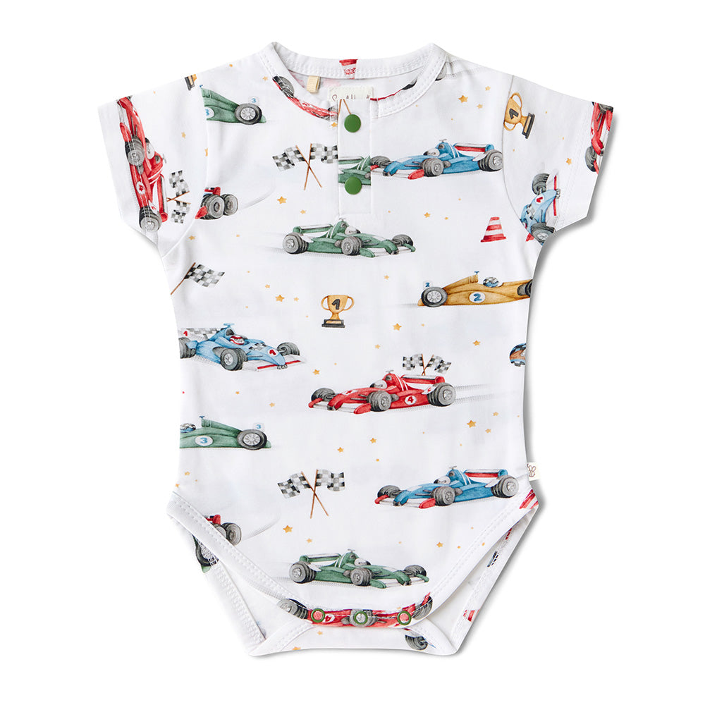 Little Racers Short Sleeve Organic Bodysuit - View 2