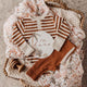 Biscuit Stripe Long Sleeve Organic Bodysuit - Thumbnail 8