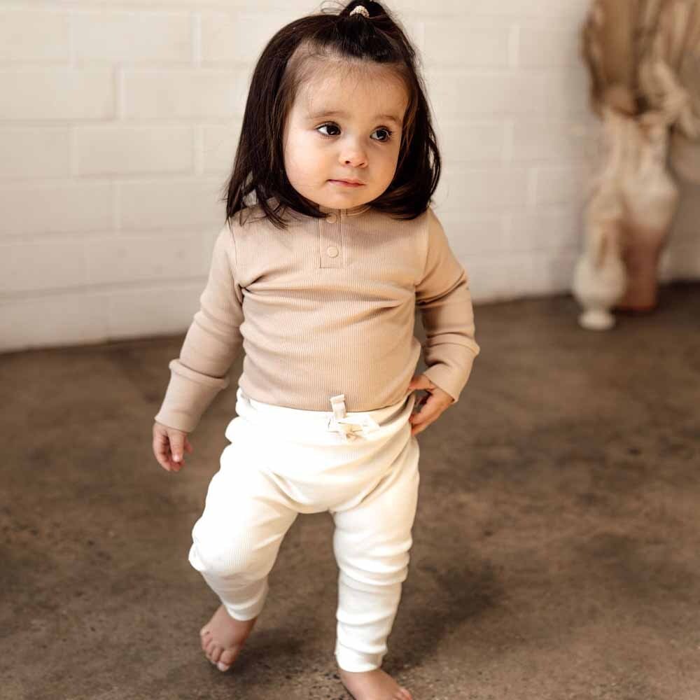 Pebble Long Sleeve Organic Bodysuit - View 3