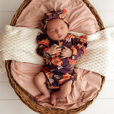 Sienna Long Sleeve Organic Bodysuit with Frill | Snuggle Hunny
