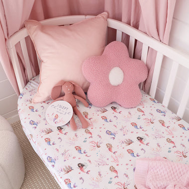 Mermaid Organic Fitted Cot Sheet | Snuggle Hunny