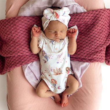 Mermaid Short Sleeve Organic Bodysuit with Frill | Snuggle Hunny