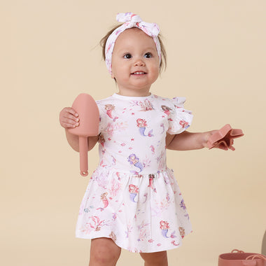 Mermaid Short Sleeve Organic Dress | Snuggle Hunny