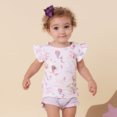 Mermaid Organic T-Shirt with Frill | Snuggle Hunny