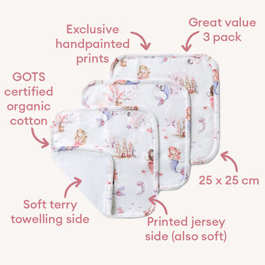 Mermaid Organic Wash Cloths | Snuggle Hunny