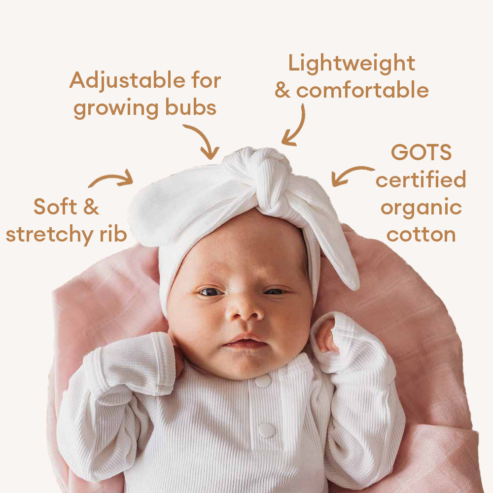 Milk Ribbed Organic Topknot - View 4