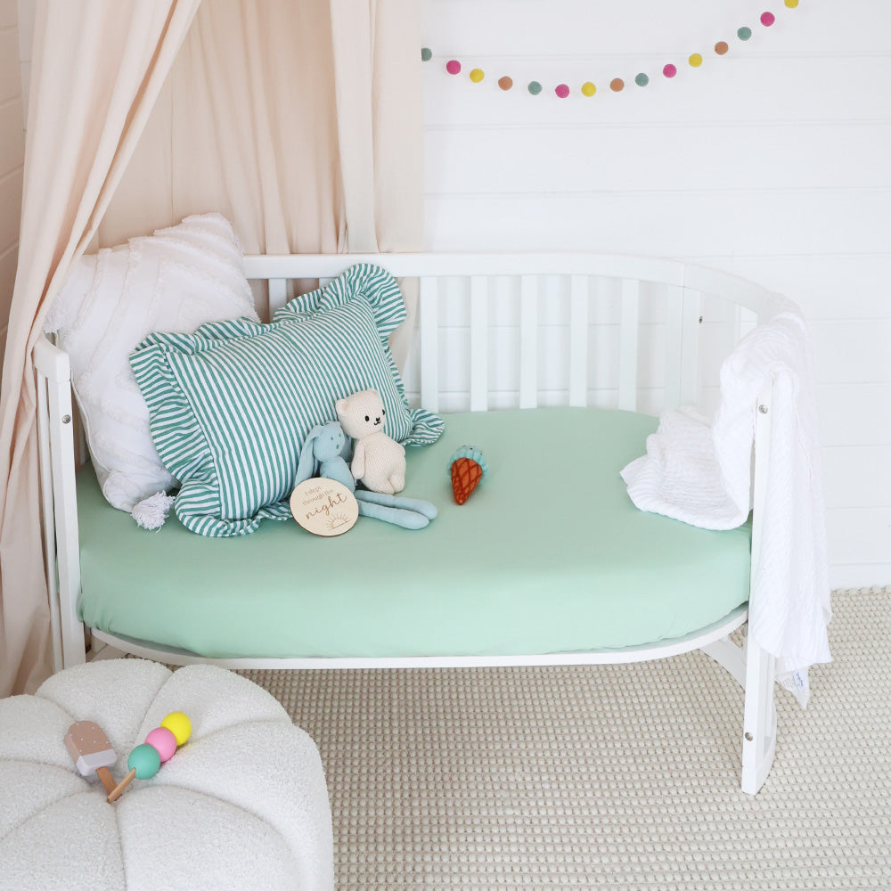Mint Organic Fitted Cot Sheet - View 4