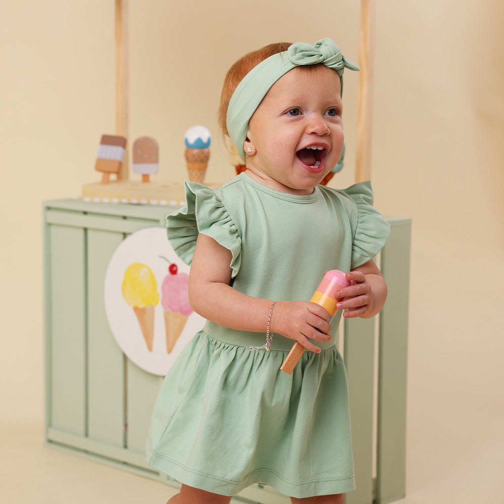 Mint Short Sleeve Organic Dress - View 2