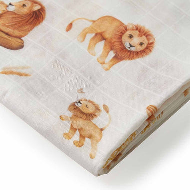 Lion Organic Muslin Wrap-Snuggle Hunny