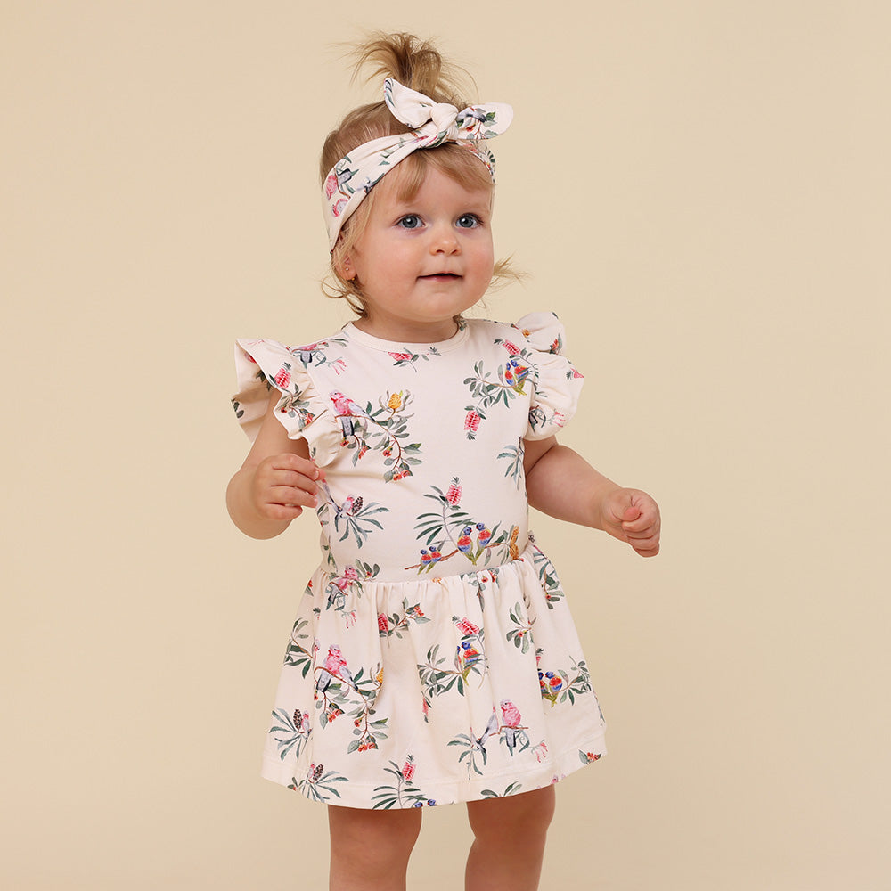 Native Bird Short Sleeve Organic Dress - View 2