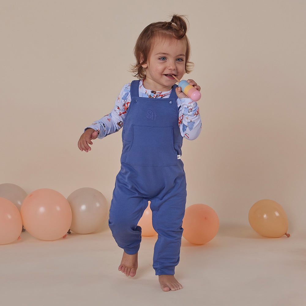 Navy Organic Joey Overalls - View 3