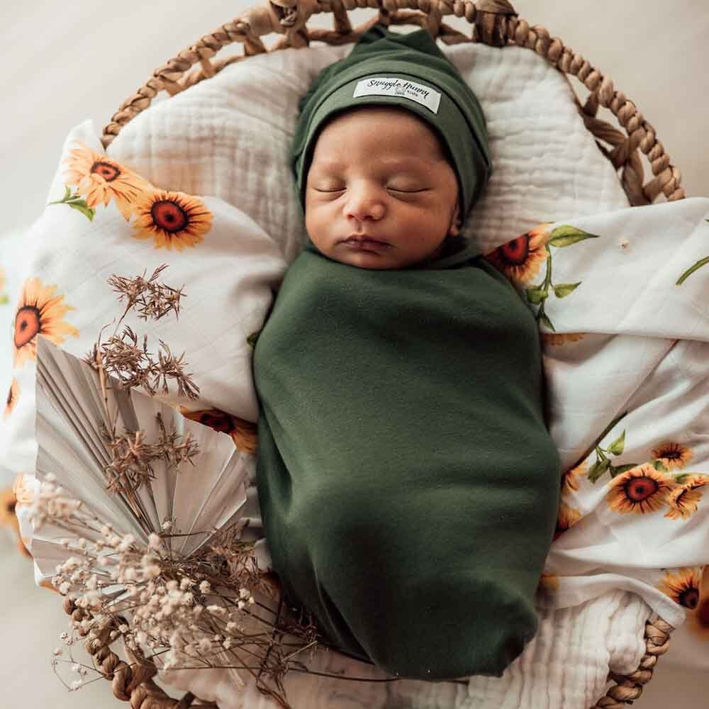 Olive Organic Snuggle Swaddle & Beanie Set - View 1