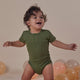 Olive Short Sleeve Organic Bodysuit - Thumbnail 1