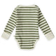 Olive Stripe Long Sleeve Organic Bodysuit - Thumbnail 3