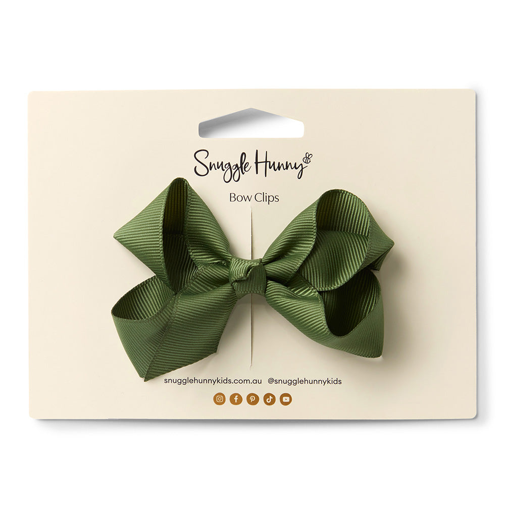 Olive Bow Hair Clip - View 5