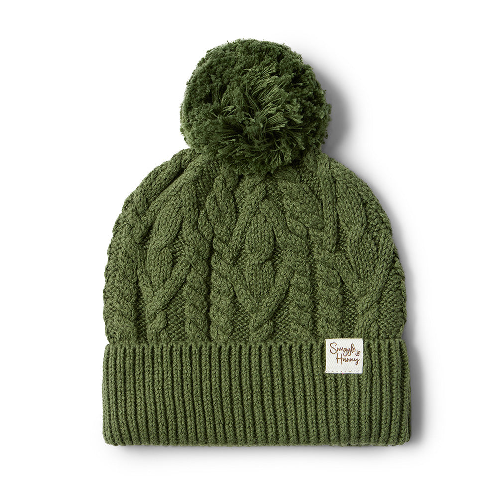 Olive Organic Baby Knit Beanie - View 2