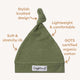 Olive Organic Knotted Beanie - Thumbnail 4