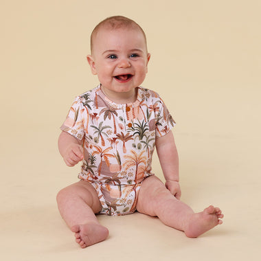 Palm Springs Short Sleeve Organic Bodysuit | Snuggle Hunny