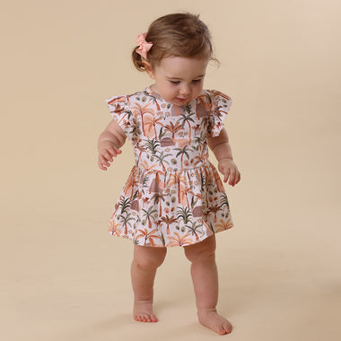 Palm Springs Short Sleeve Organic Dress| Snuggle Hunny