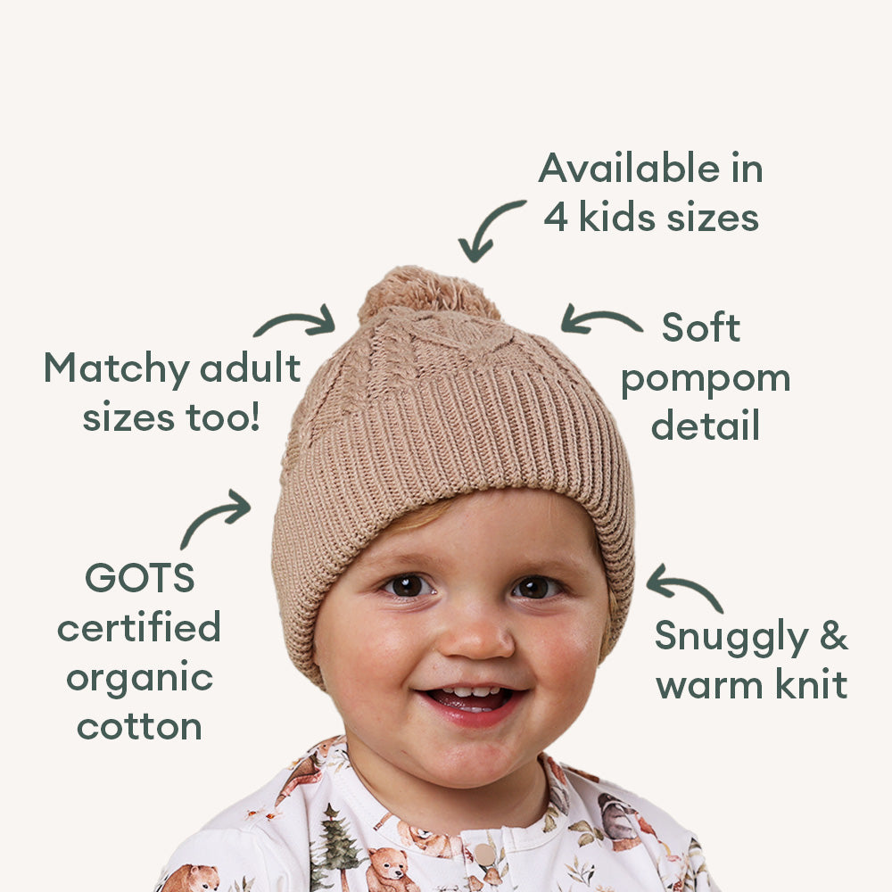 Hazelnut Organic Baby Knit Beanie - View 4