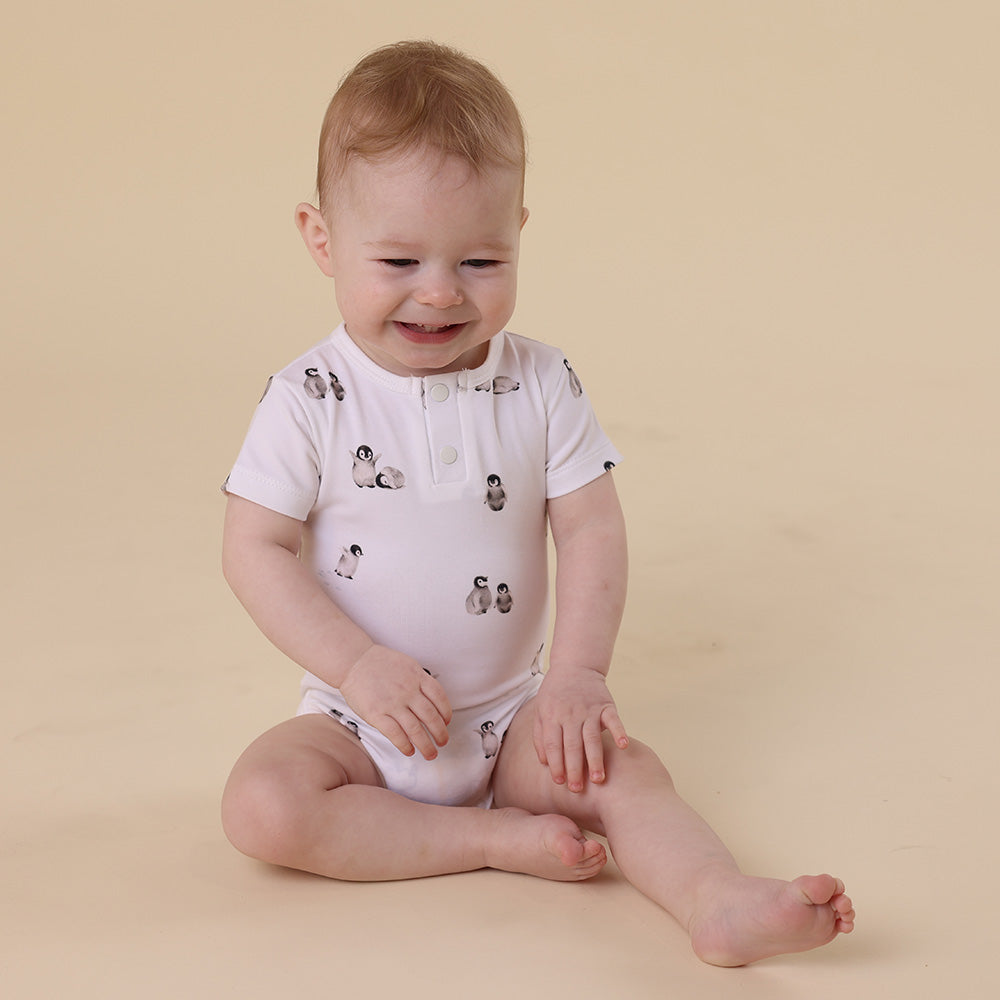 Black Friday Exclusive - Penguin Short Sleeve Organic Bodysuit - View 4