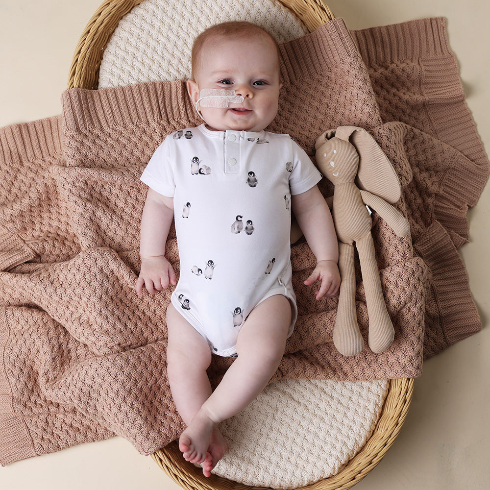 Black Friday Exclusive - Penguin Short Sleeve Organic Bodysuit - View 3