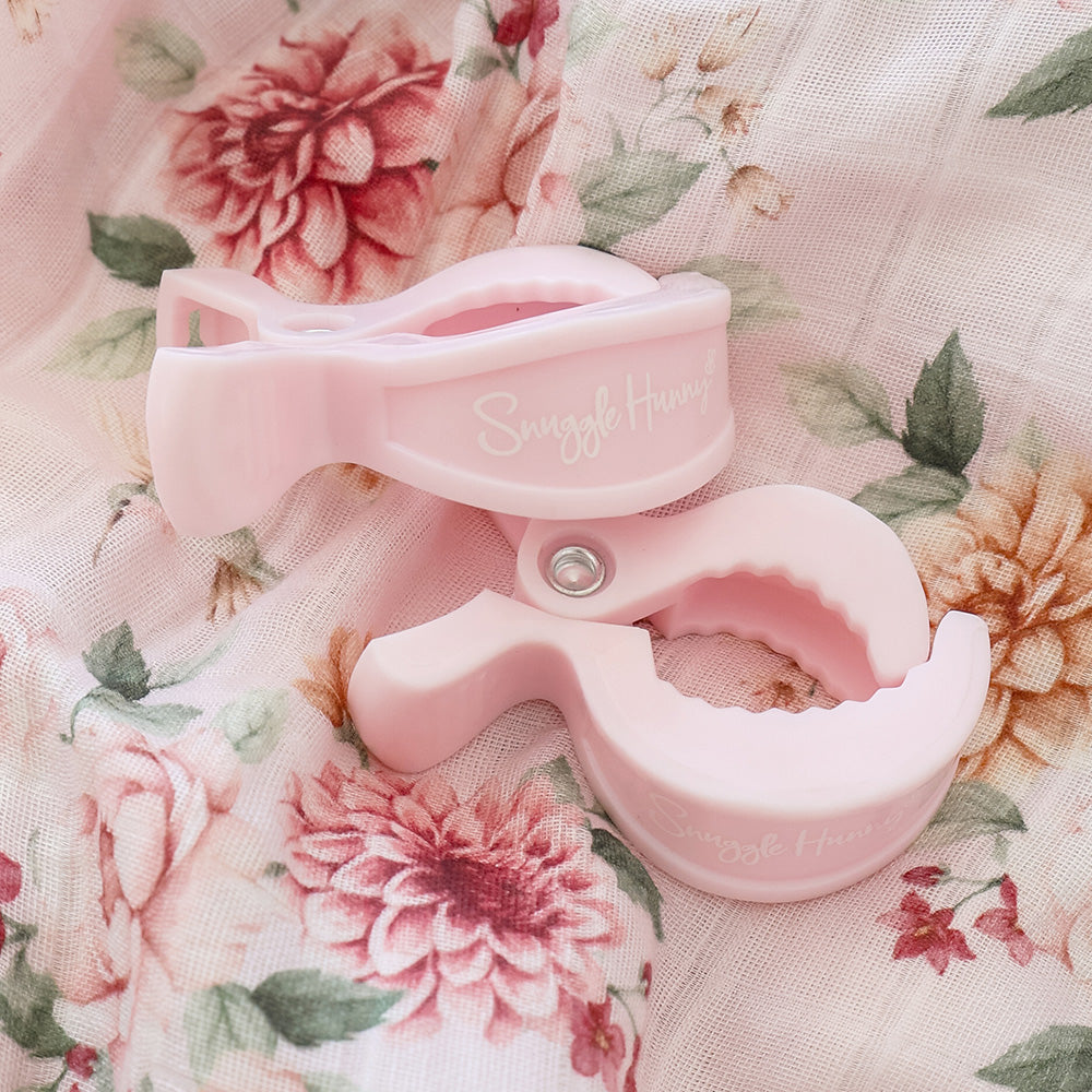 Snuggle Hunny Pram Clip Pair - Baby Pink - View 2