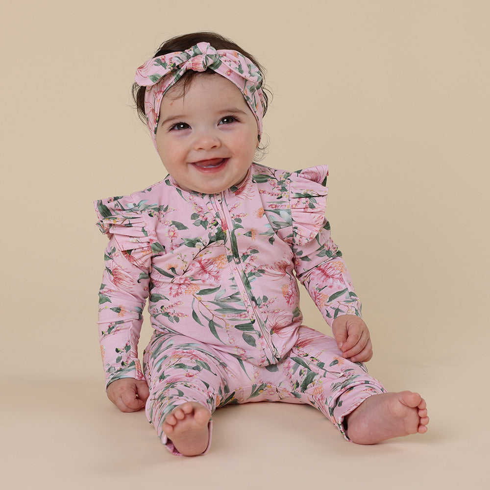 Pink Wattle Organic Snugglesuit Convertible Romper with Frill - View 1