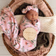 Pink Wattle Organic Jersey Wrap & Topknot Set - Thumbnail 2