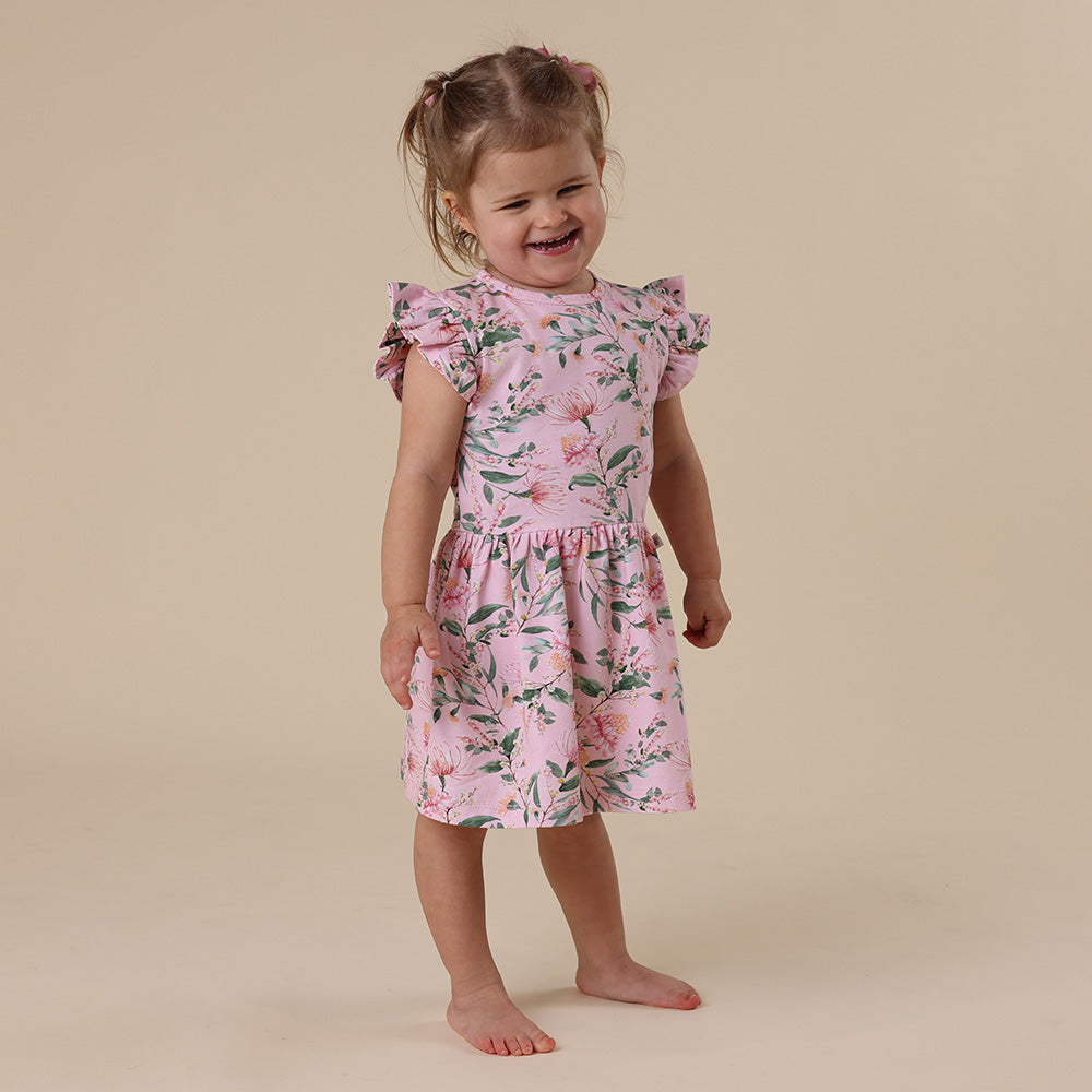 Pink Wattle Short Sleeve Organic Dress - View 6