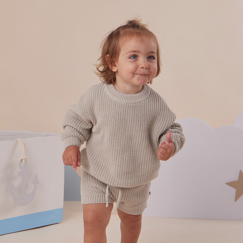 Pistachio Organic Cotton Knit Shorts - View 5