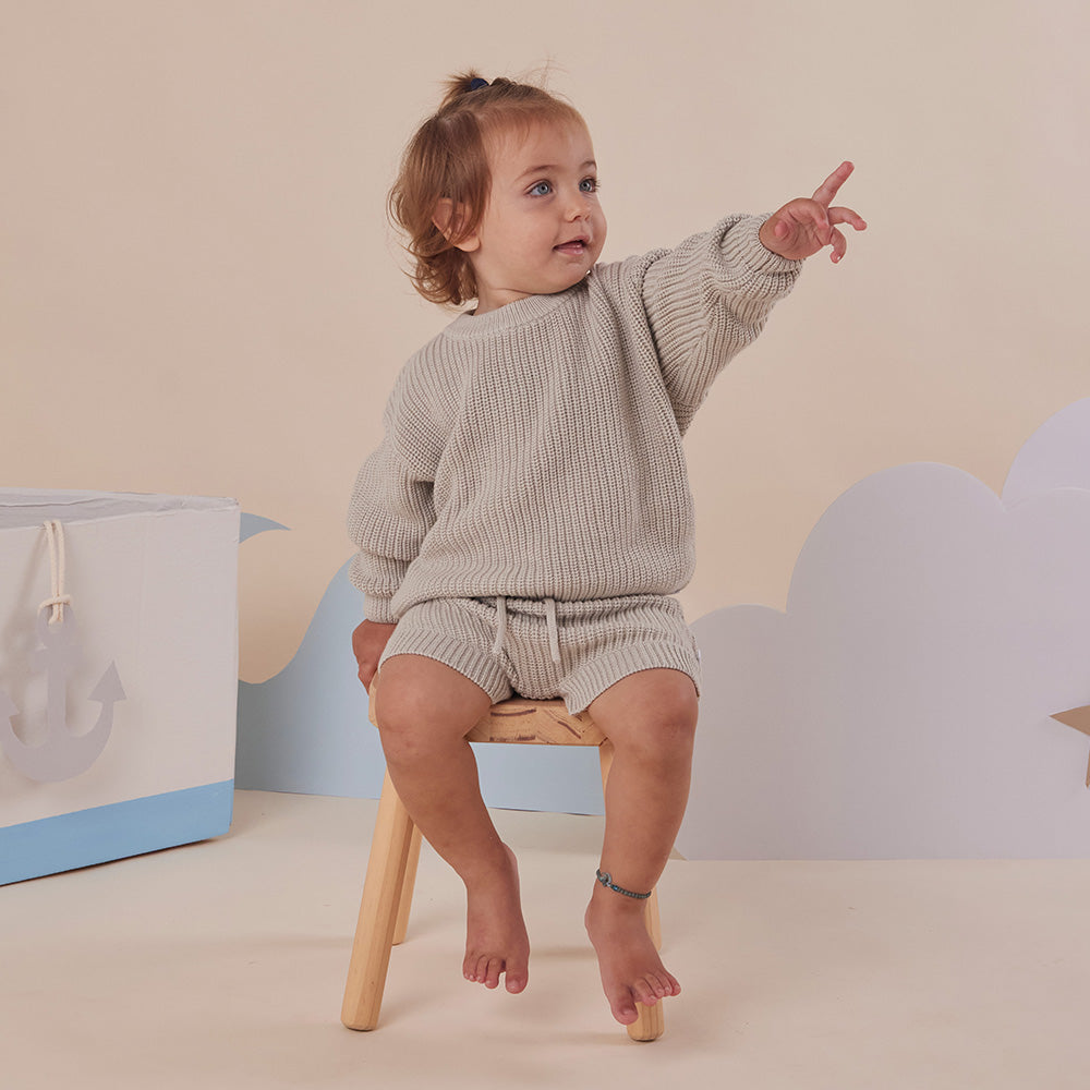 Pistachio Organic Cotton Knit Shorts - View 4
