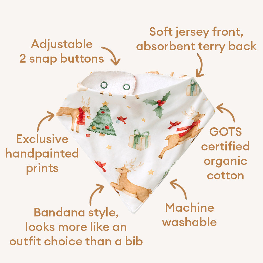 Prancer & Friends Organic Dribble Bib - View 4