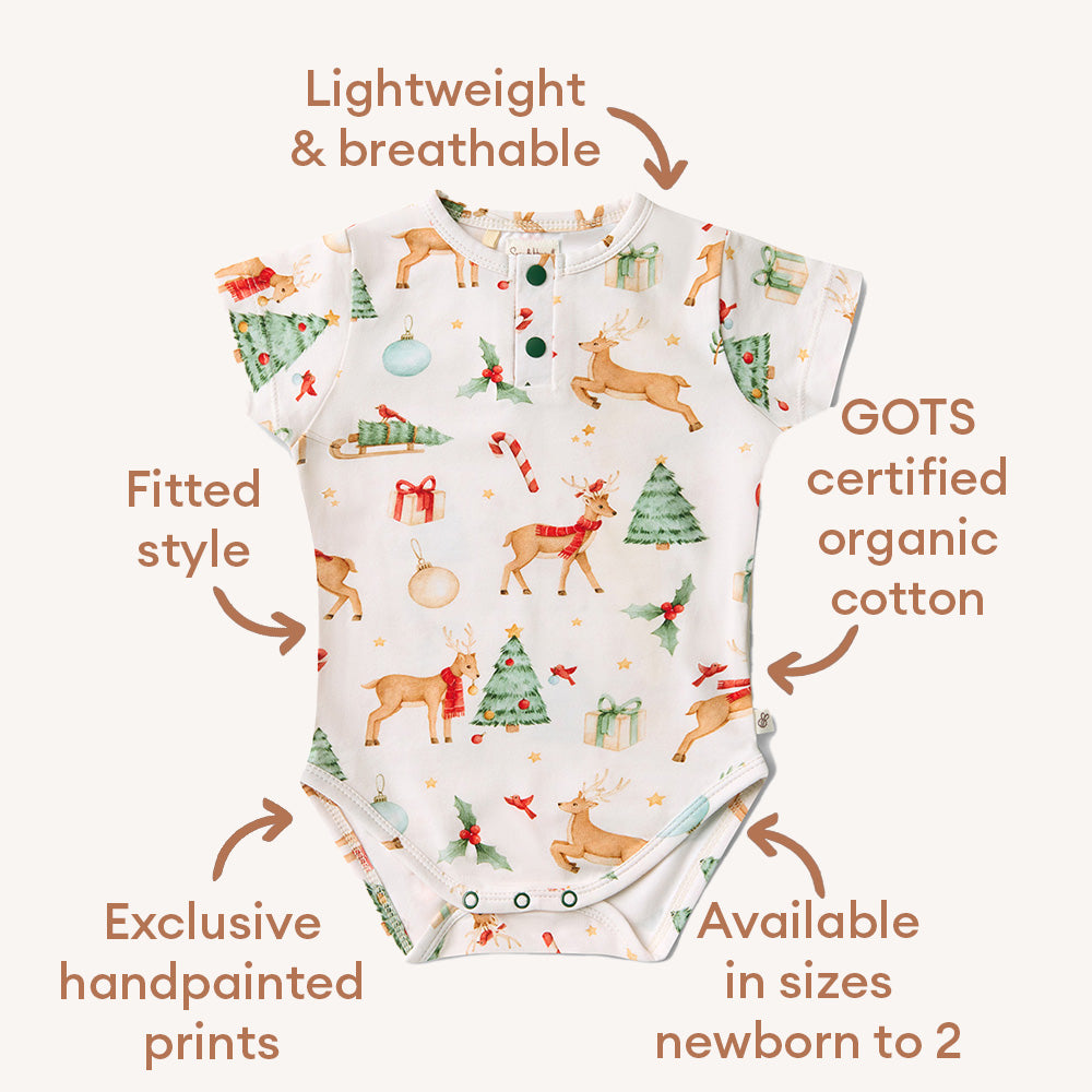 Prancer & Friends Short Sleeve Organic Bodysuit - View 4