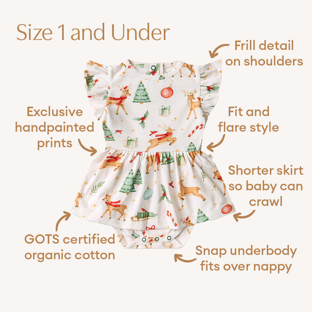 Prancer & Friends Short Sleeve Organic Dress - View 4