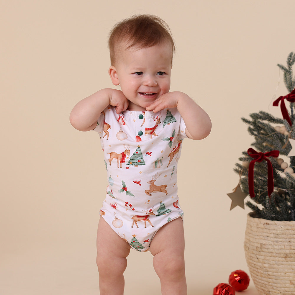 Prancer & Friends Short Sleeve Organic Bodysuit - View 5