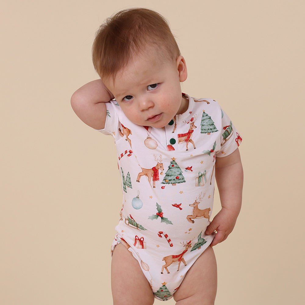 Prancer & Friends Short Sleeve Organic Bodysuit - View 8