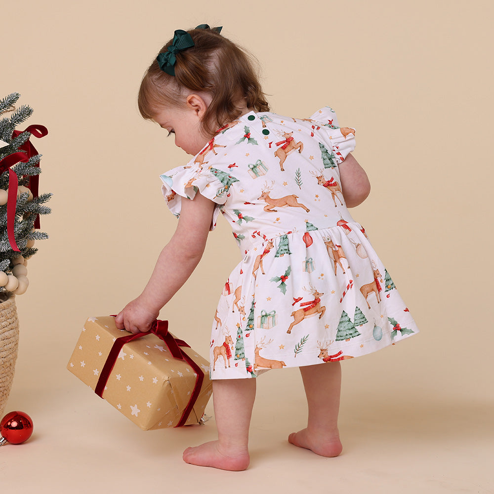 Prancer & Friends Short Sleeve Organic Dress - View 3