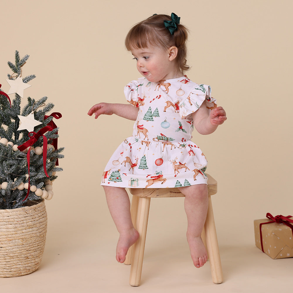 Prancer & Friends Short Sleeve Organic Dress - View 5